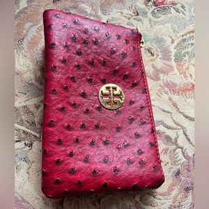 Tory Burch red zip wallet